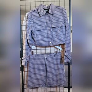 Wild Fable Lavender Plaid Jacket (XS) and Skirt (S) Set